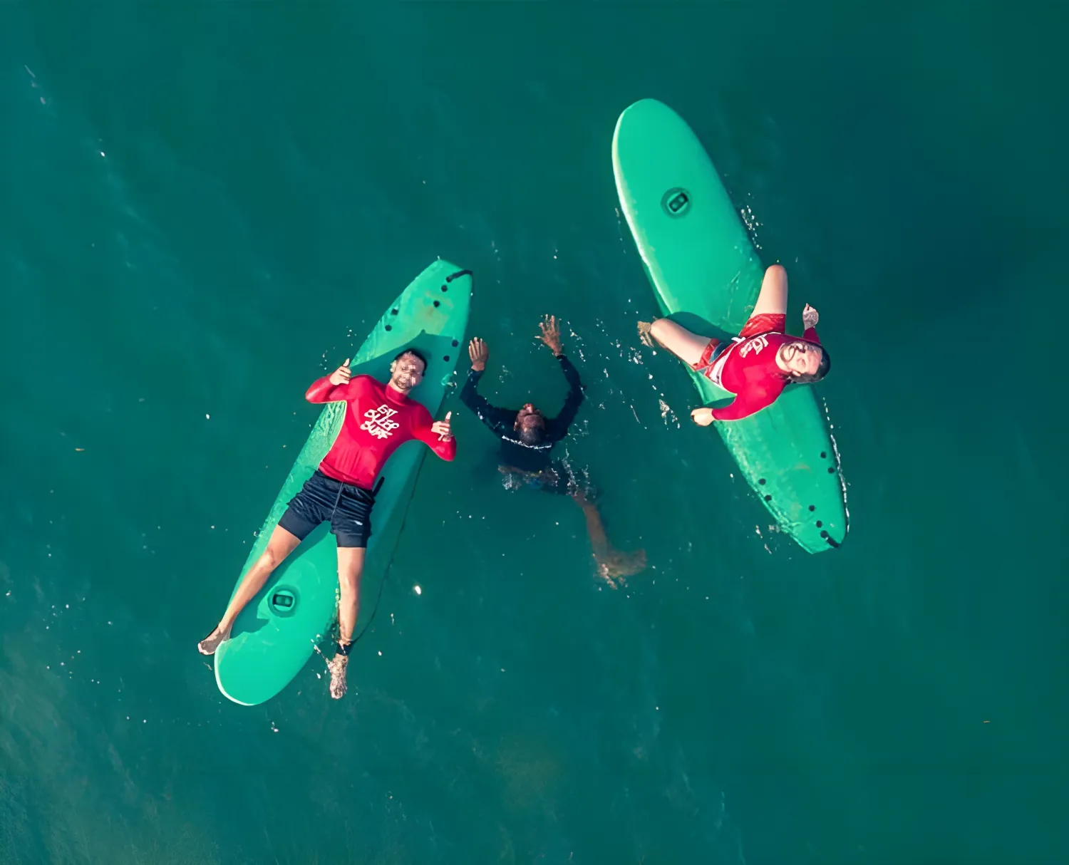 Surf coaching session in action